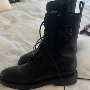 Tory Burch Black Combat Boots